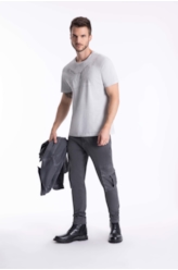 T-Shirt Washed Eagle Tradition Cinza