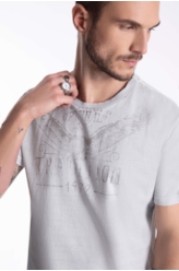 T-Shirt Washed Eagle Tradition Cinza