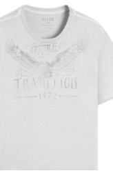 T-Shirt Washed Eagle Tradition Cinza