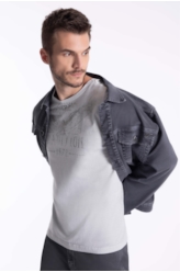 T-Shirt Washed Eagle Tradition Cinza