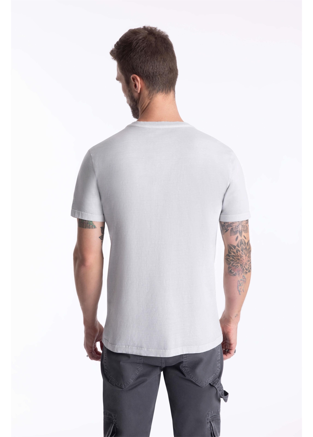 T-Shirt Washed Eagle Tradition Cinza