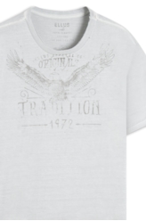 T-Shirt Washed Eagle Tradition Cinza