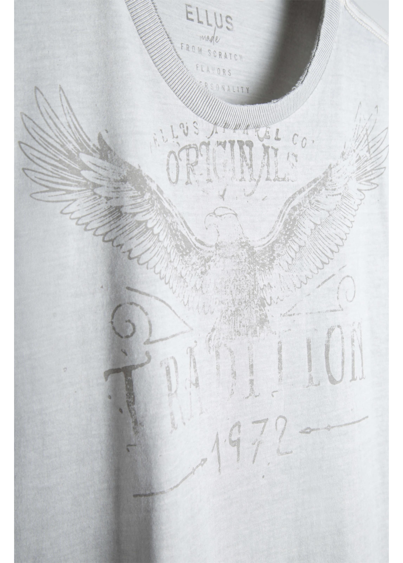 T-Shirt Washed Eagle Tradition Cinza
