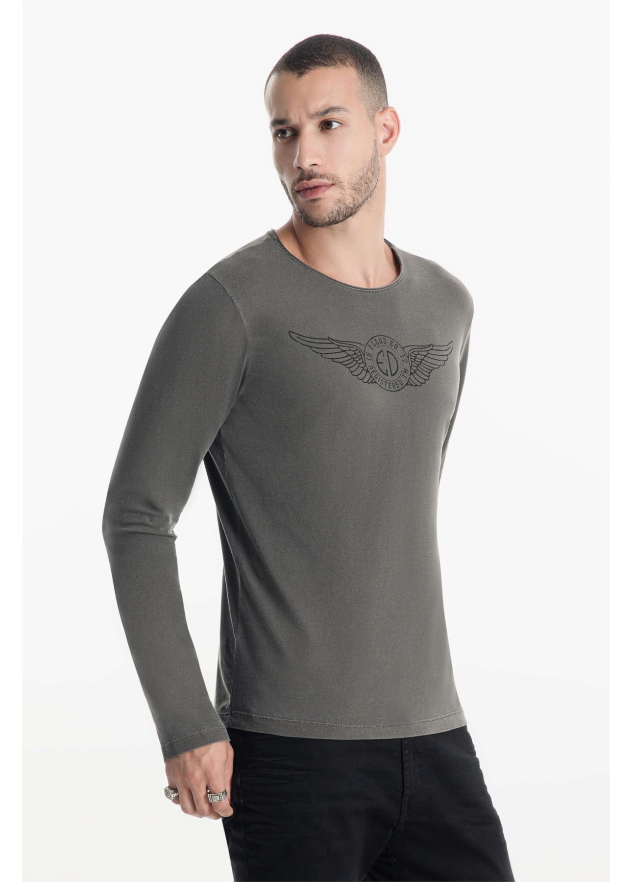 T-Shirt Washed Ed Wings Tabaco