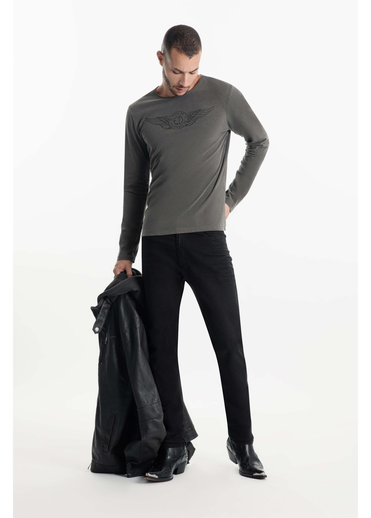 T-Shirt Washed Ed Wings Tabaco