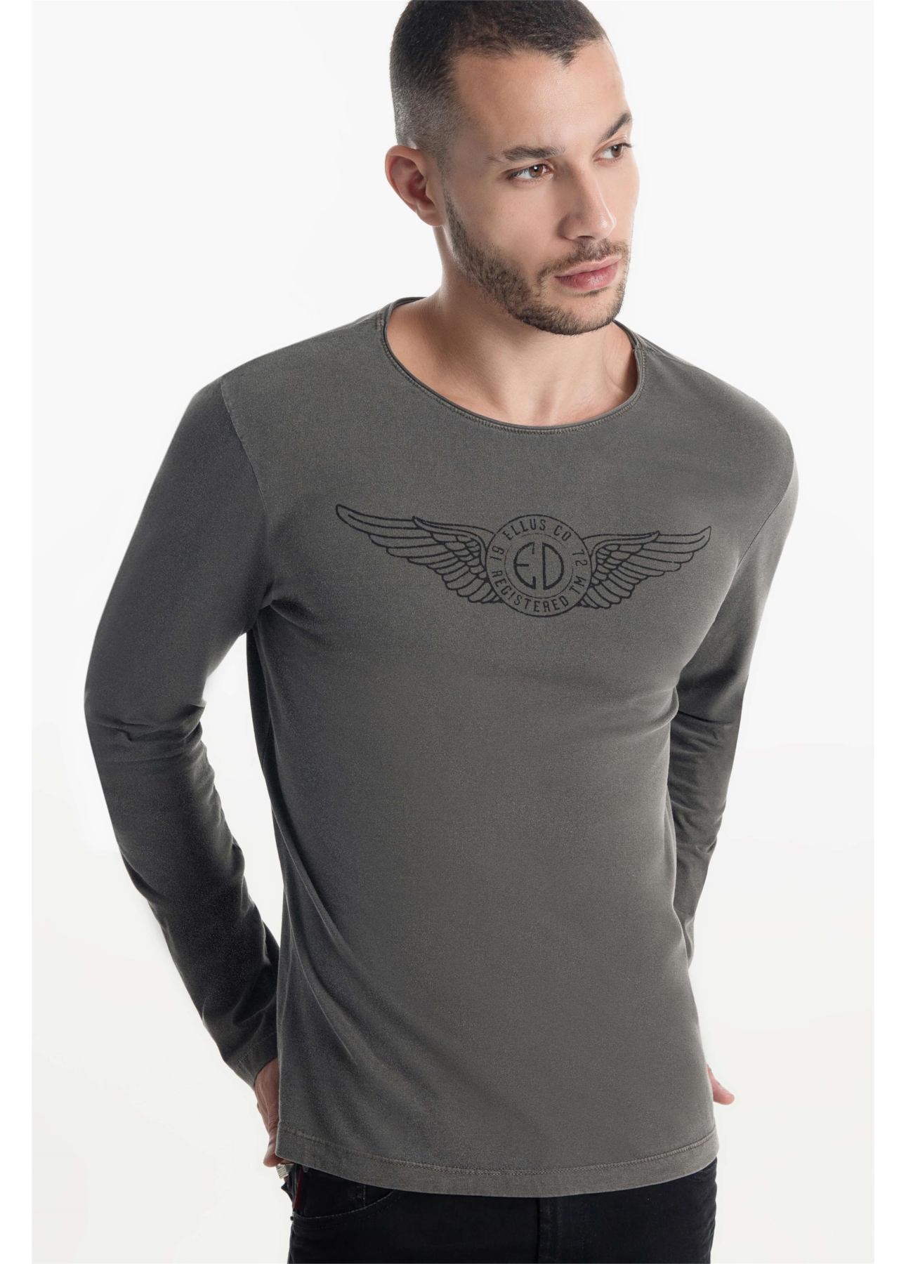 T-Shirt Washed Ed Wings Tabaco