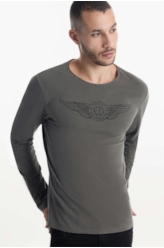 T-Shirt Washed Ed Wings Tabaco