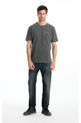 T-Shirt Washed Ellus Camp Preto