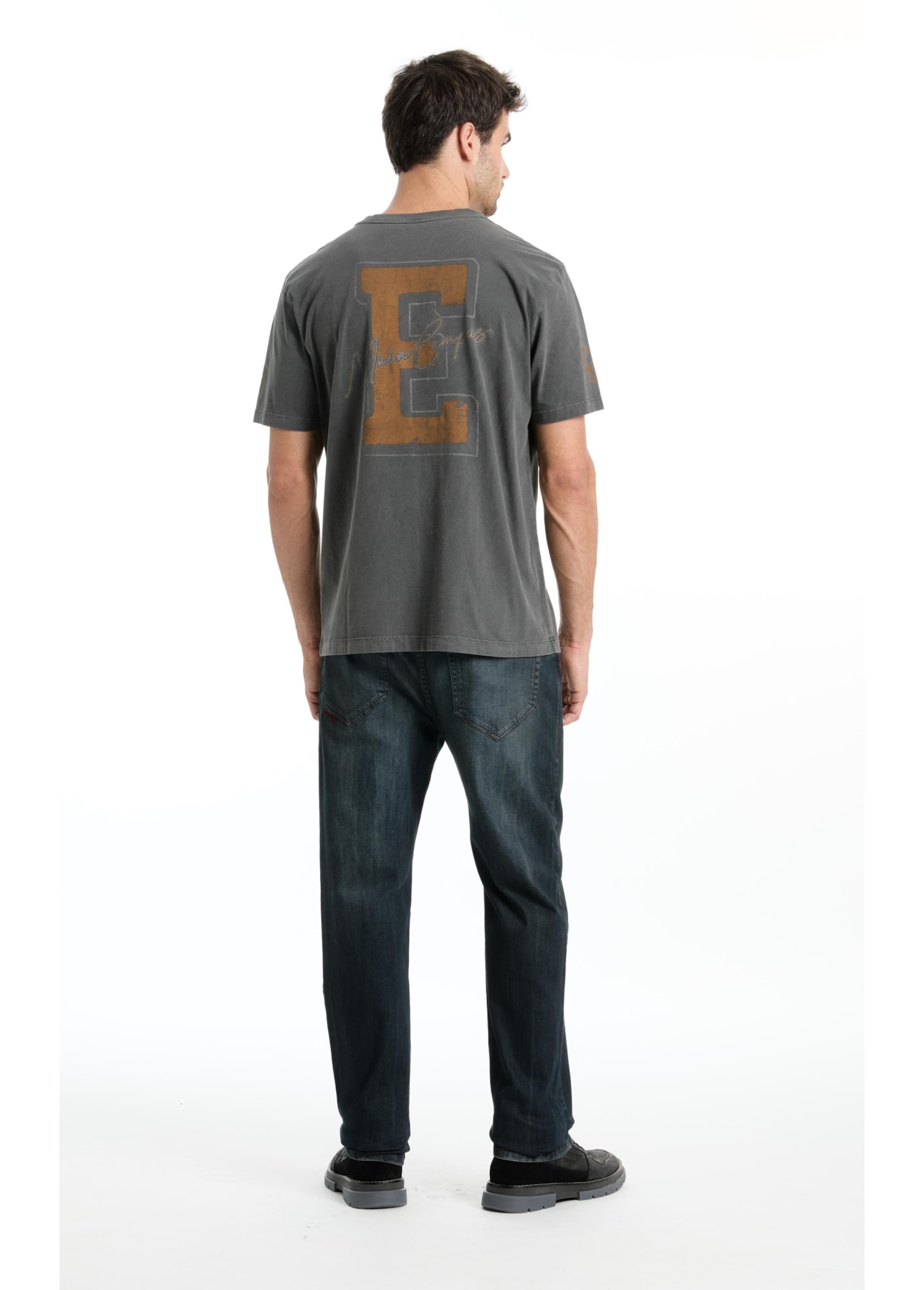T-Shirt Washed Ellus Camp Preto