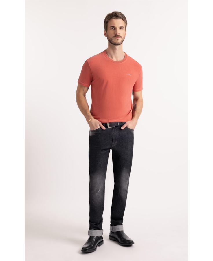 T-Shirt Washed Ellus Gothic Vermelho