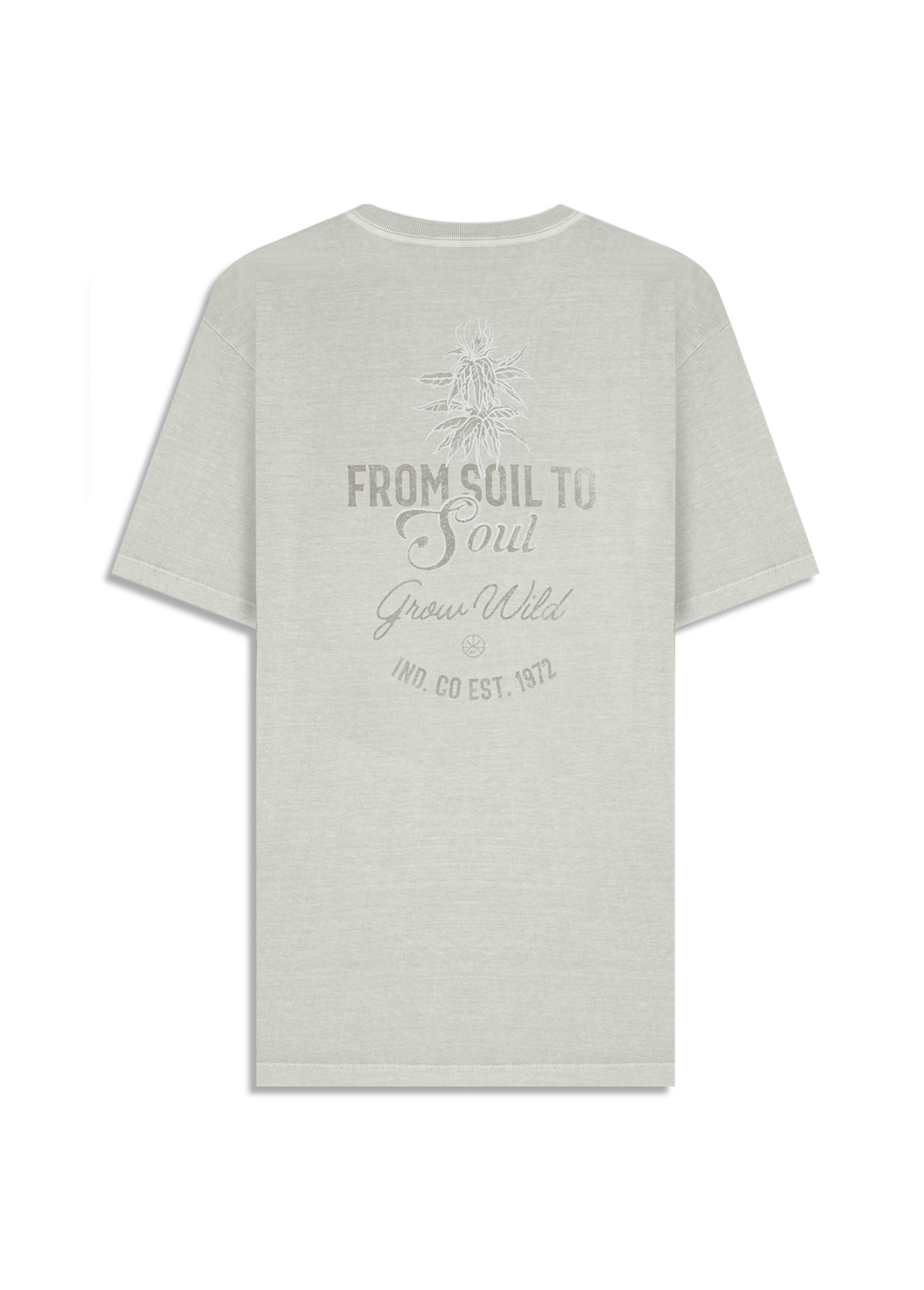 T-Shirt Washed Grow Wild Classic Gelo