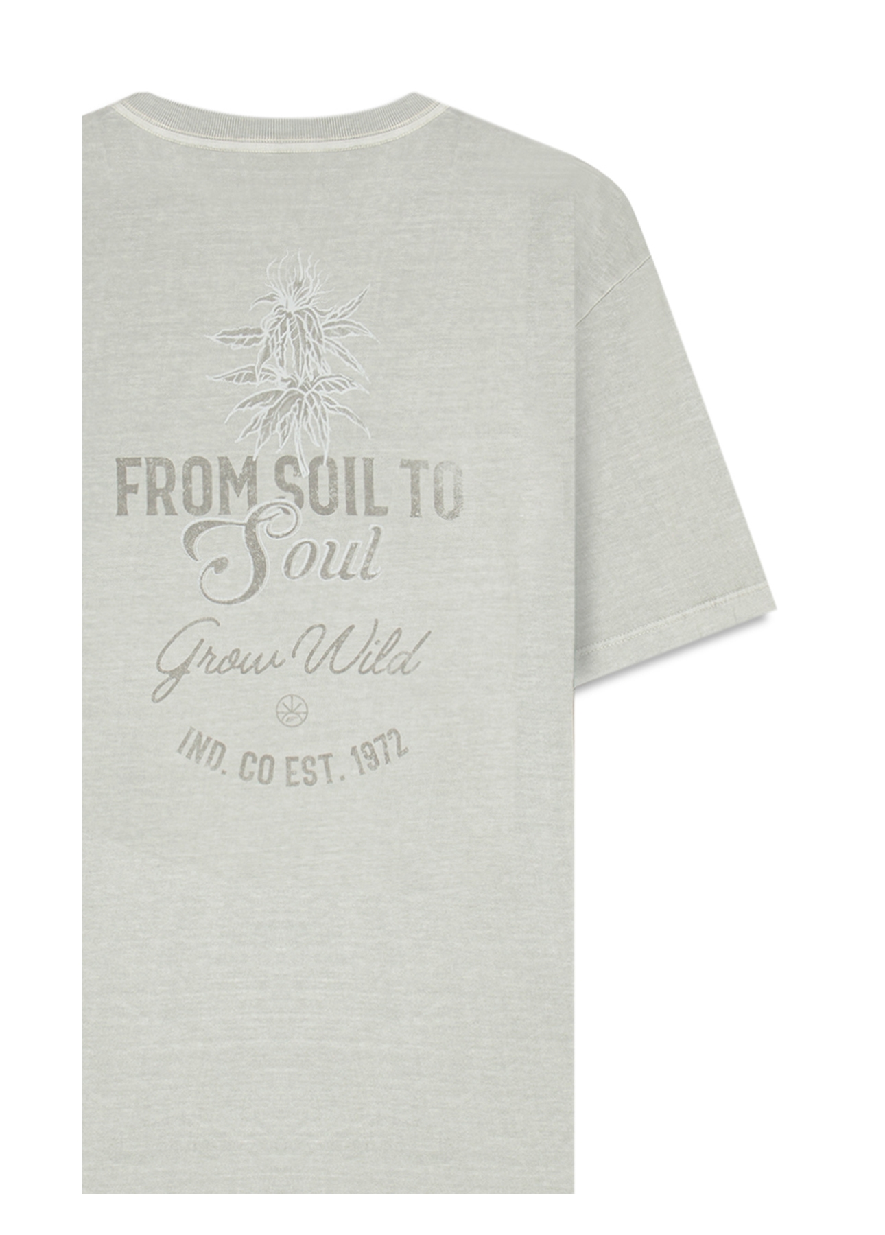 T-Shirt Washed Grow Wild Classic Gelo