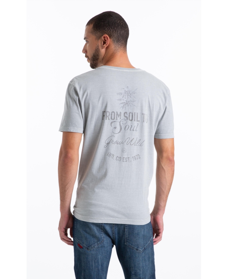 T-Shirt Washed Grow Wild Classic Gelo