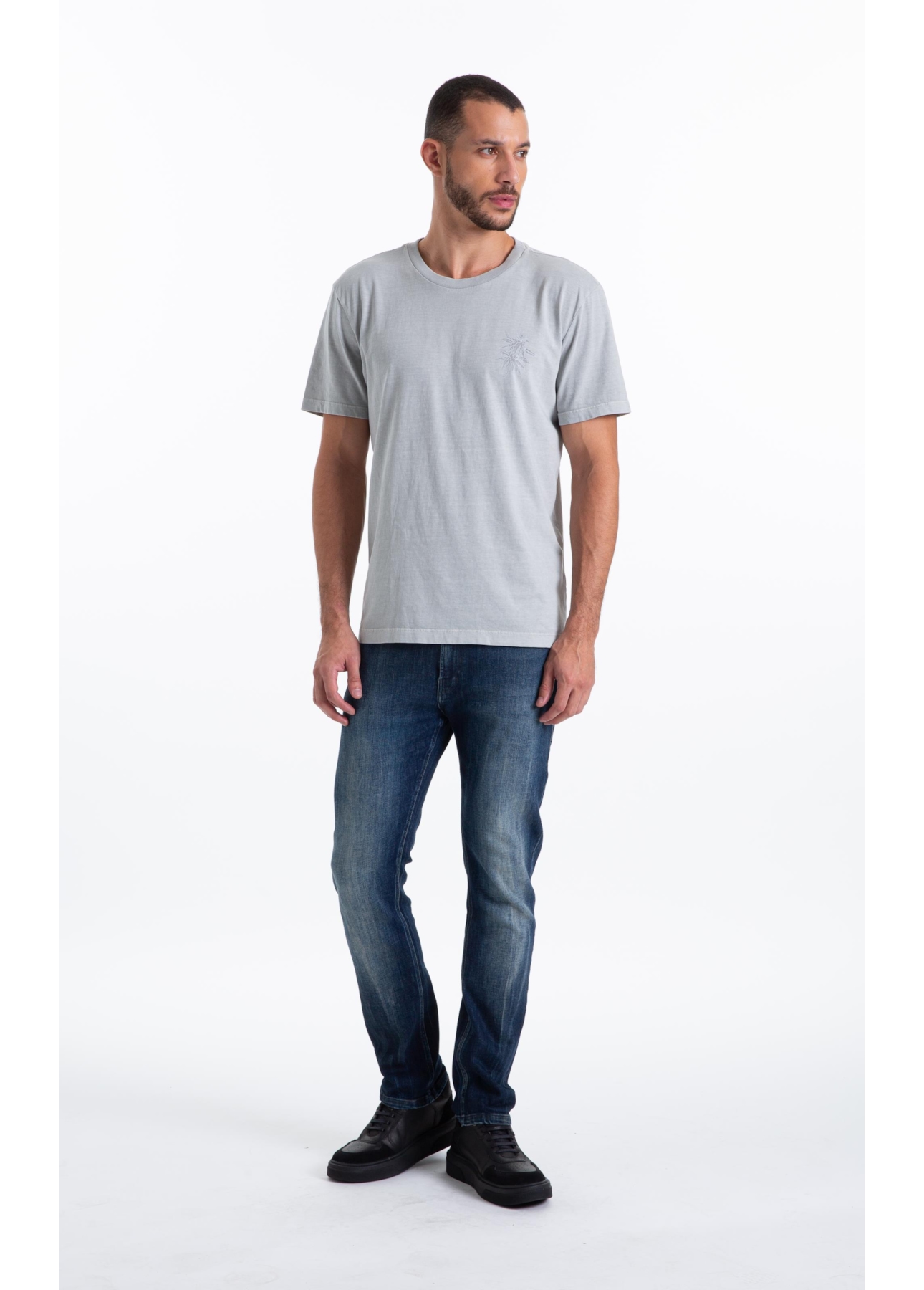 T-Shirt Washed Grow Wild Classic Gelo