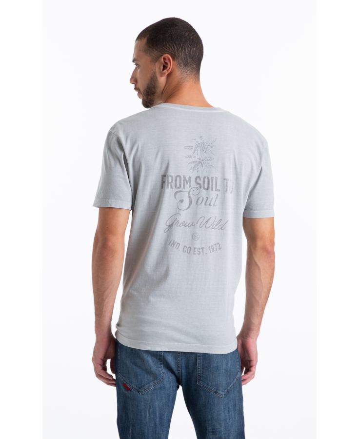T-Shirt Washed Grow Wild Classic Gelo