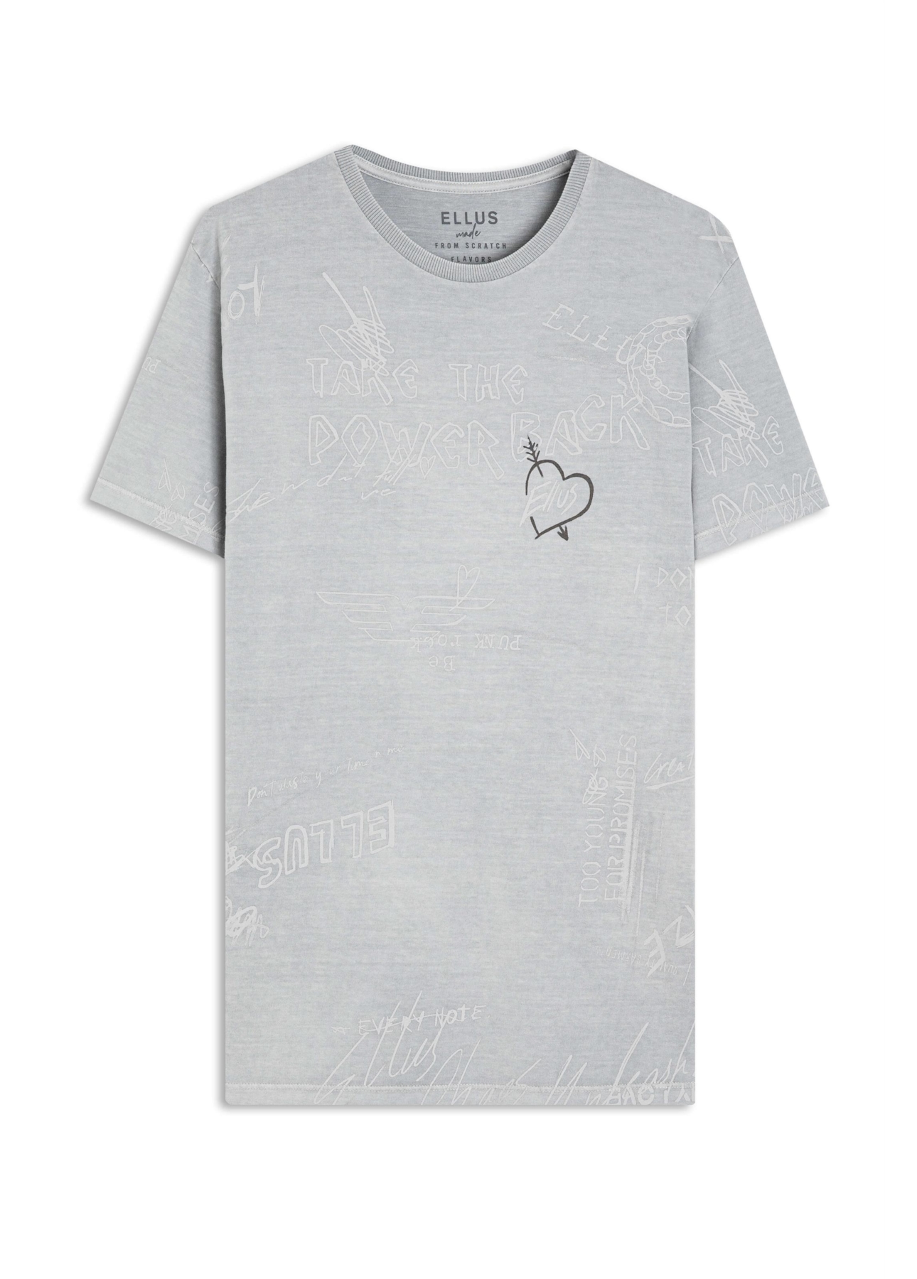 T-Shirt Washed Grunge Prata