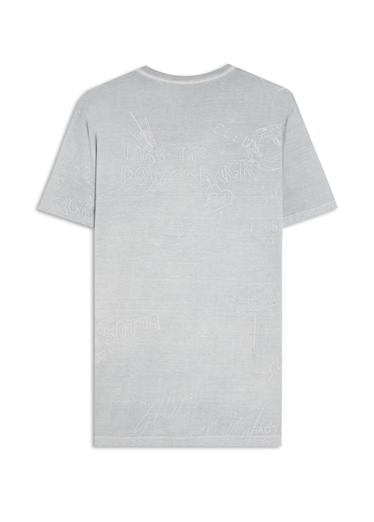 T-Shirt Washed Grunge Prata