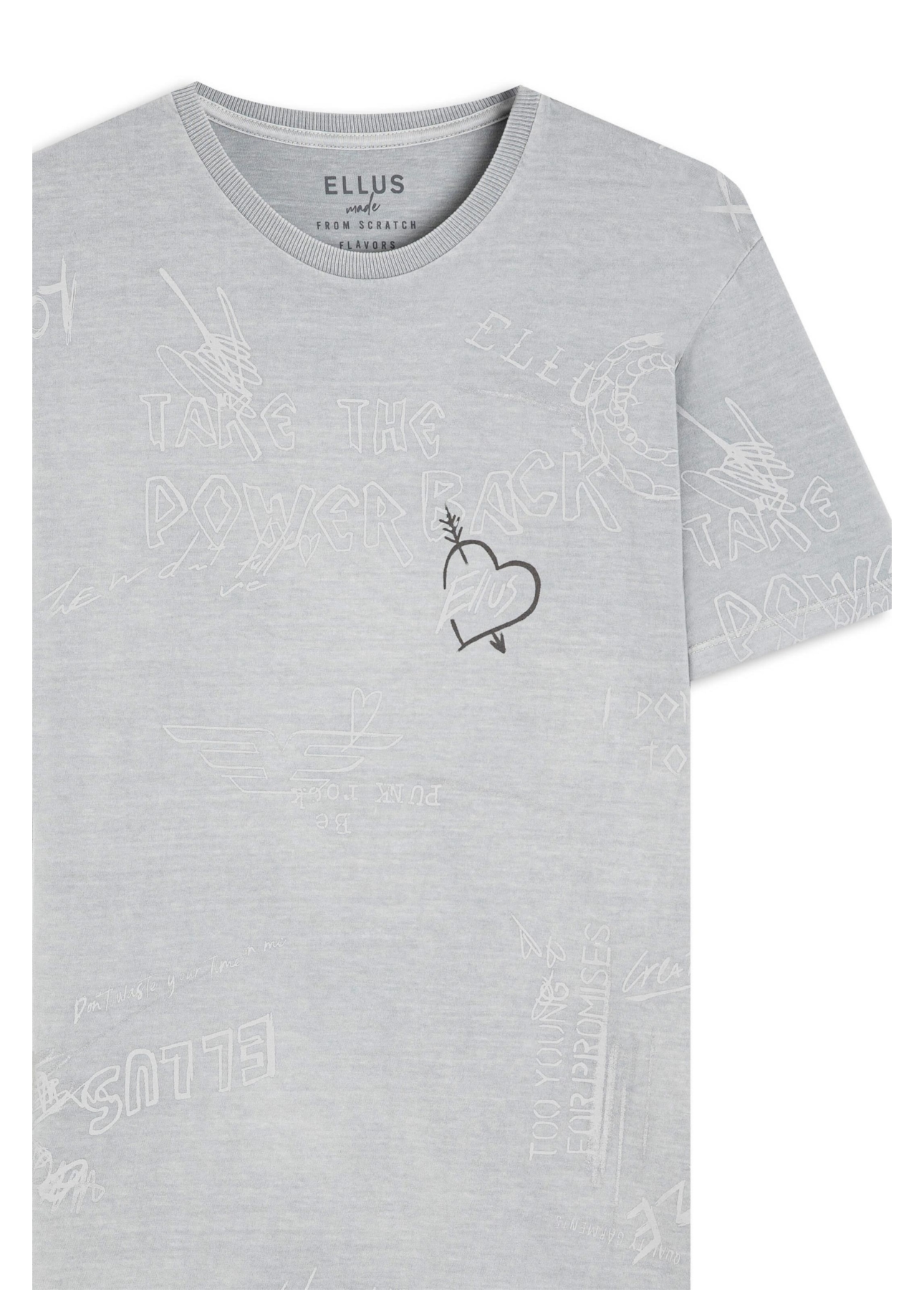 T-Shirt Washed Grunge Prata