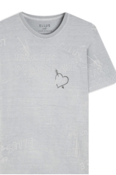 T-Shirt Washed Grunge Prata