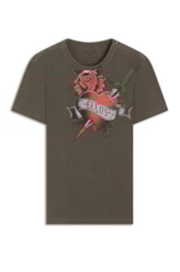 T-Shirt Washed Inked Heart Classic Tabaco