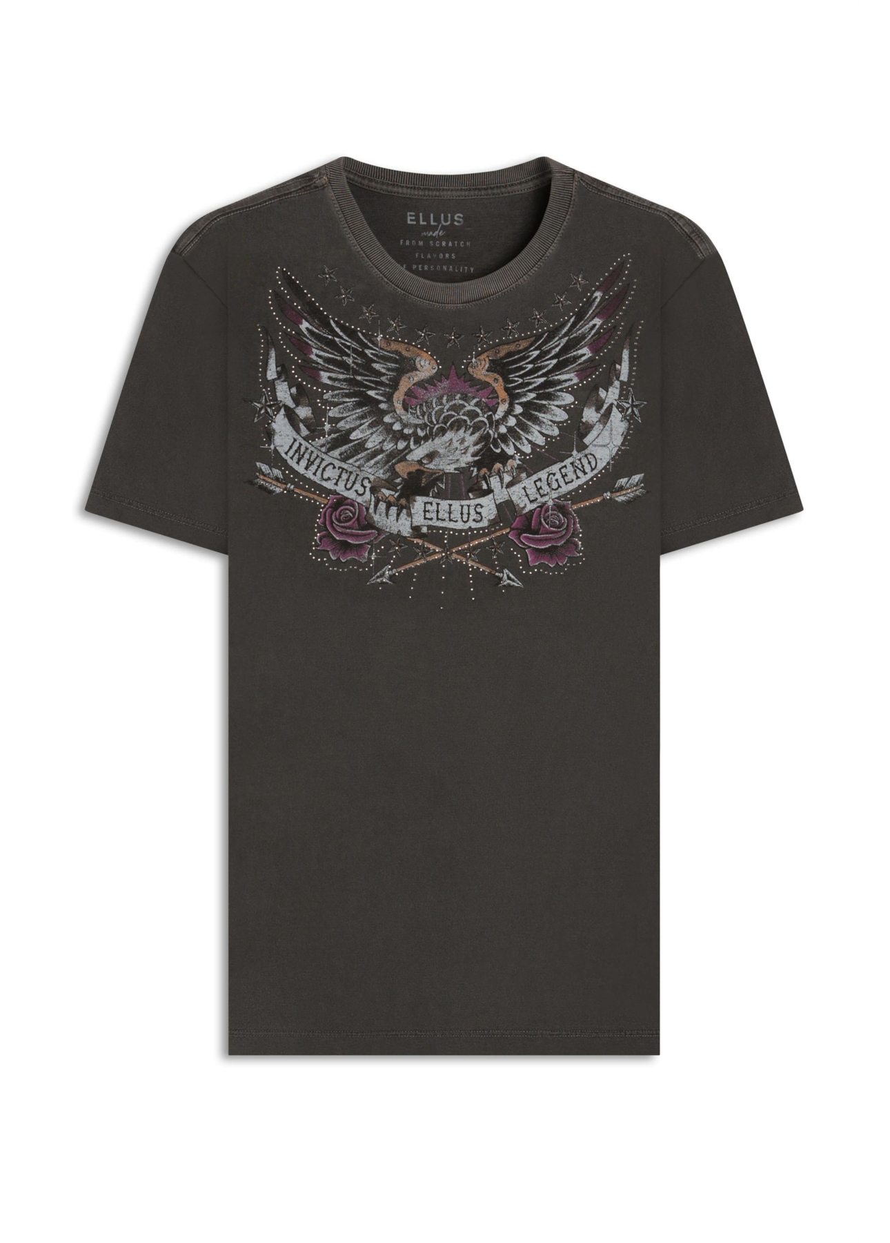 T-Shirt Washed Invictus Eagle Classic Preto