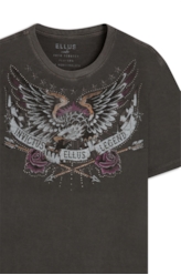T-Shirt Washed Invictus Eagle Classic Preto