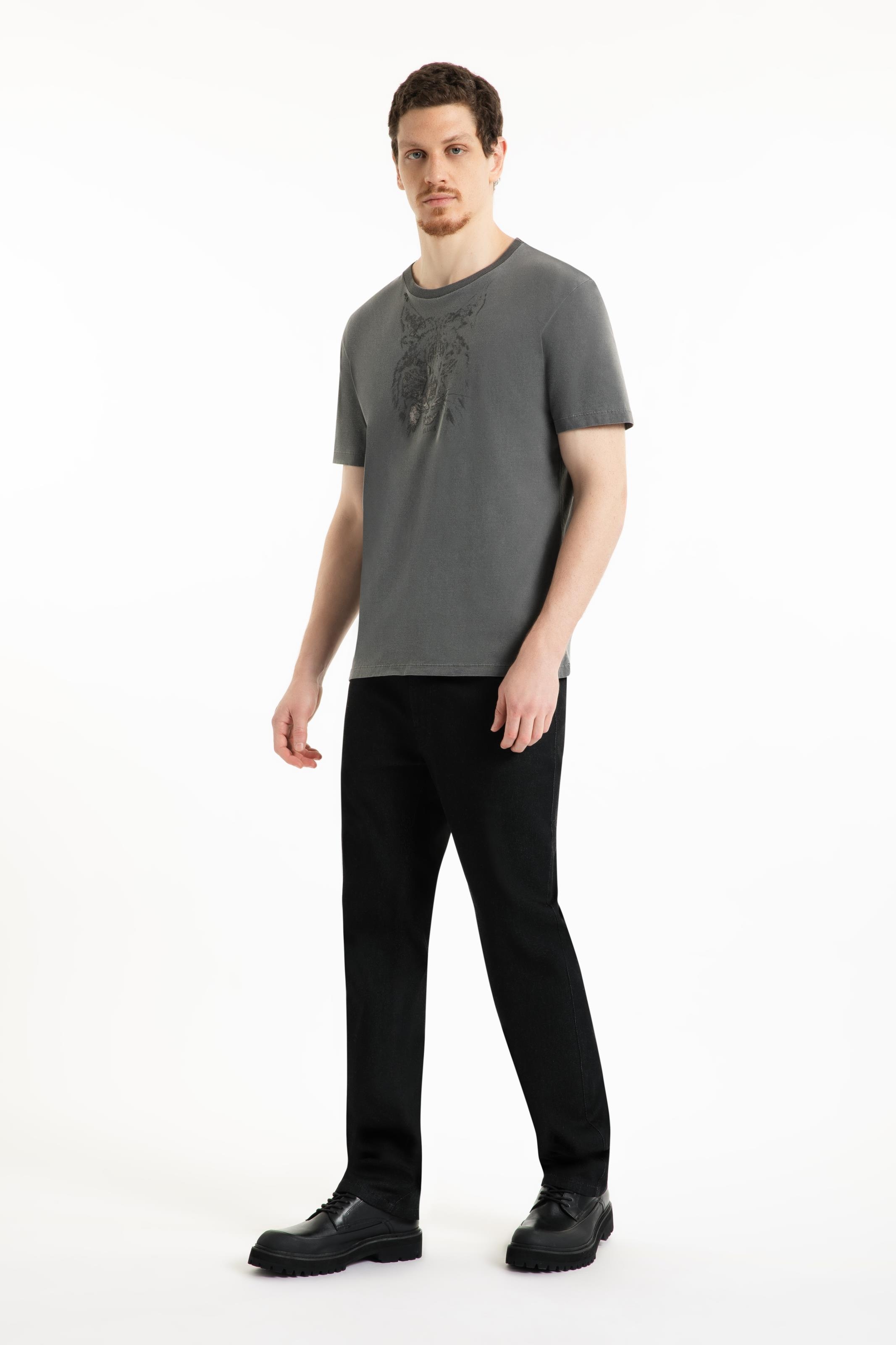 トップス  Originals Slim Tee Grey Black T-Shirt Washed Lynx Classic Preto