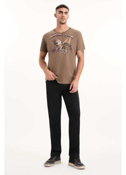 T-Shirt Washed Nordic Tour Marrom