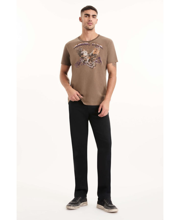 T-Shirt Washed Nordic Tour Marrom