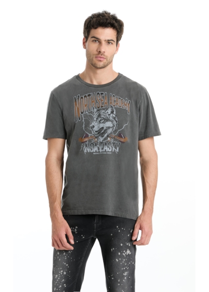 T-Shirt Washed North Sea Preto