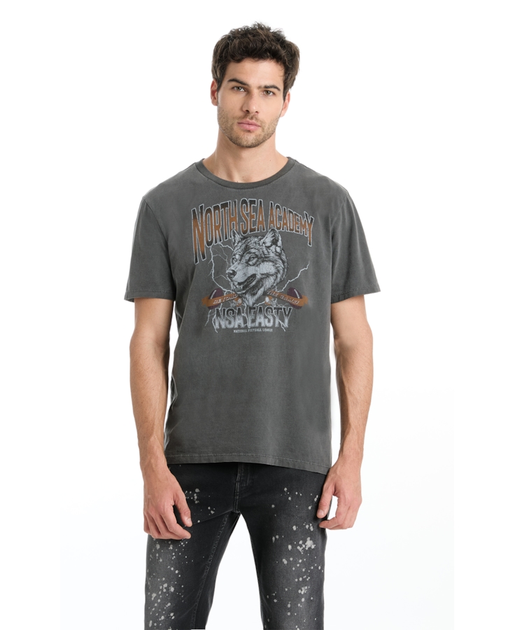 T-Shirt Washed North Sea Preto