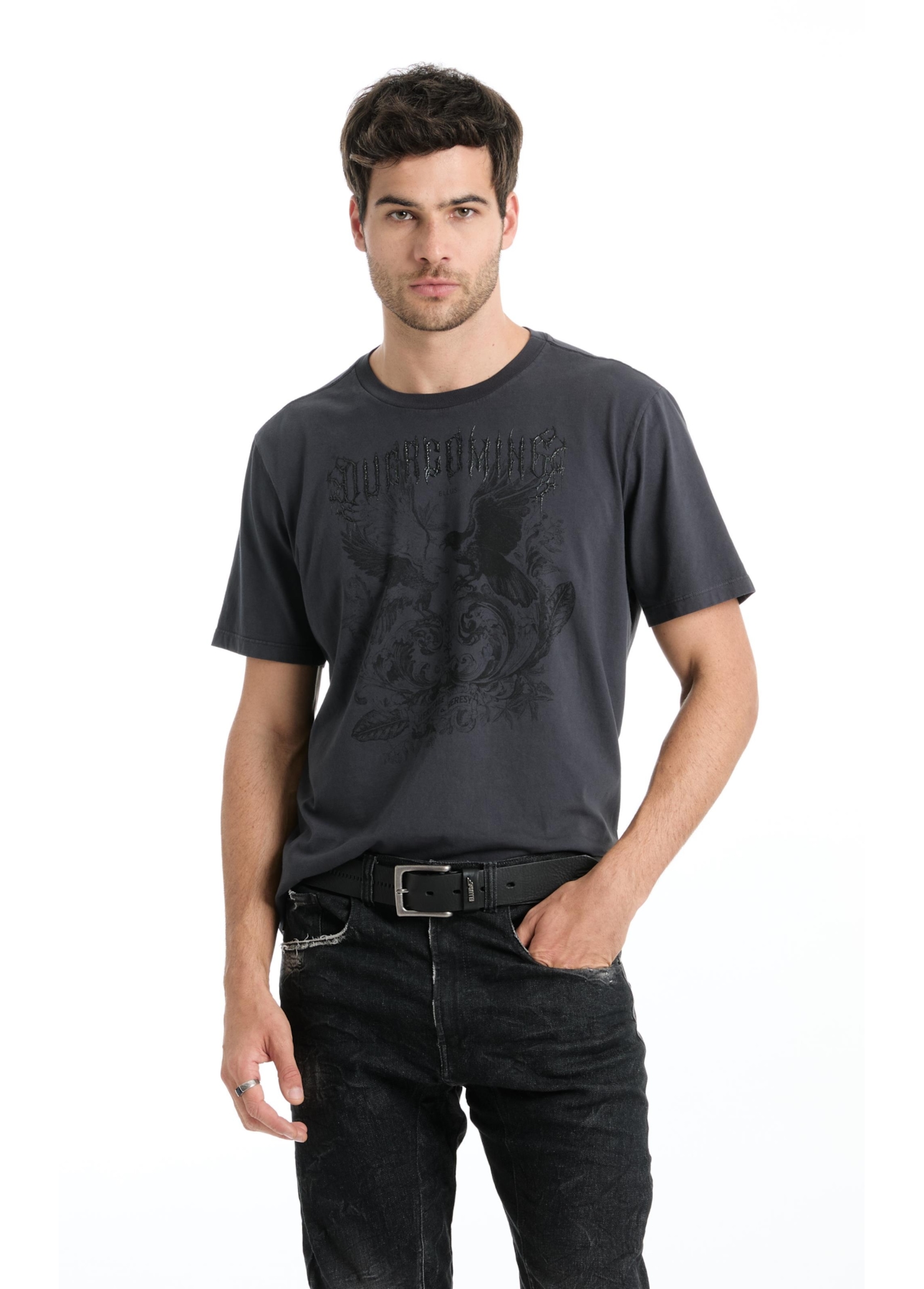 T-Shirt Washed Overcoming Preto