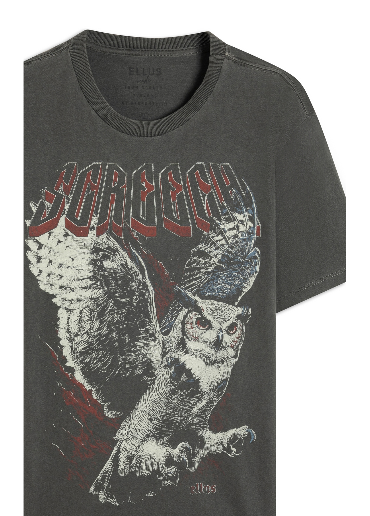 T-Shirt Washed Owll Preto