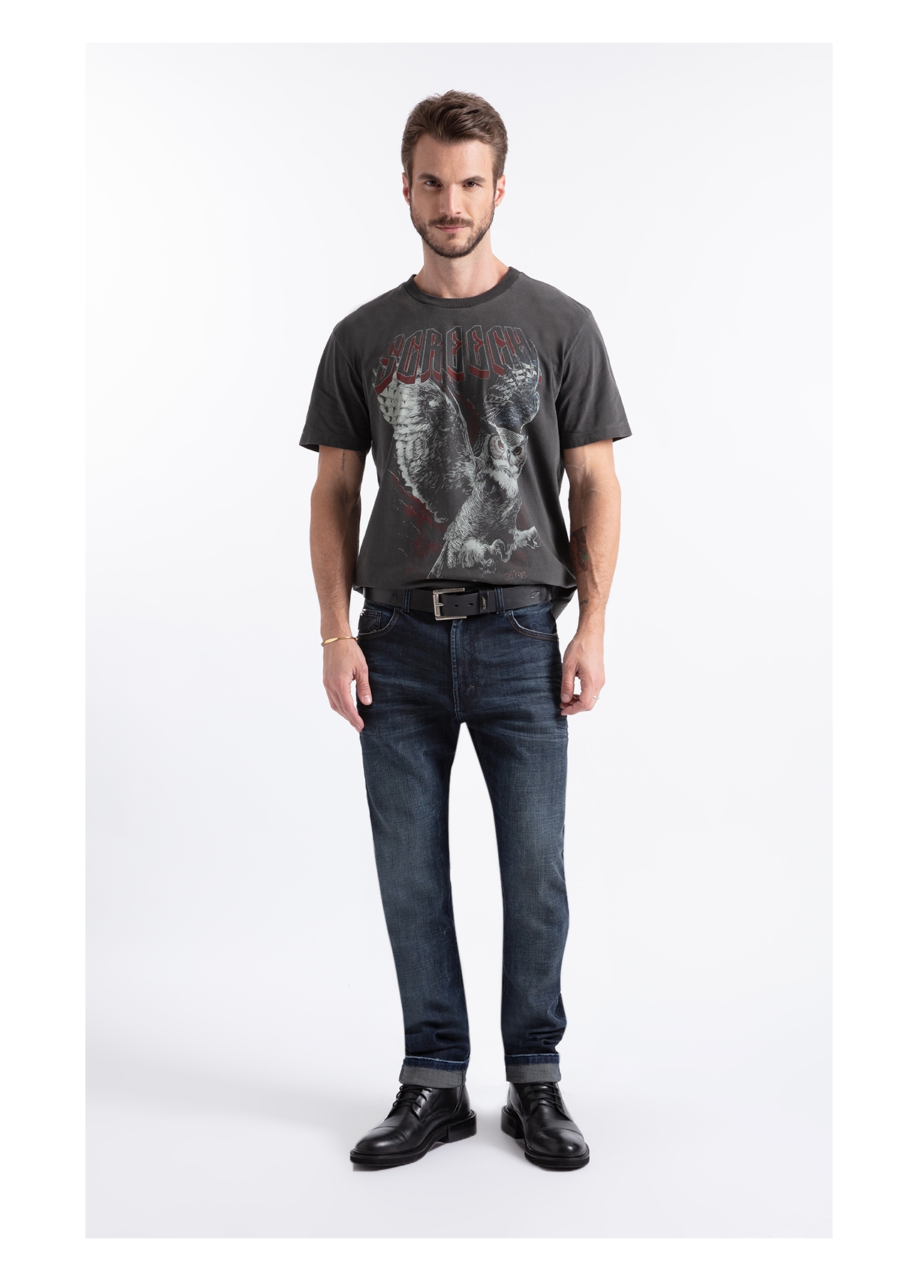 T-Shirt Washed Owll Preto