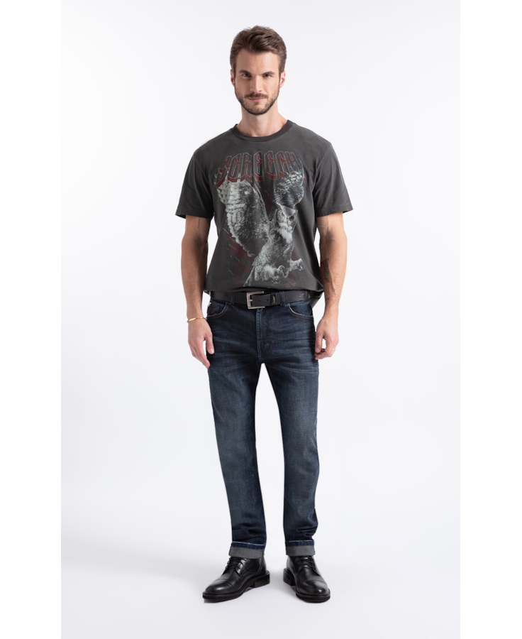T-Shirt Washed Owll Preto