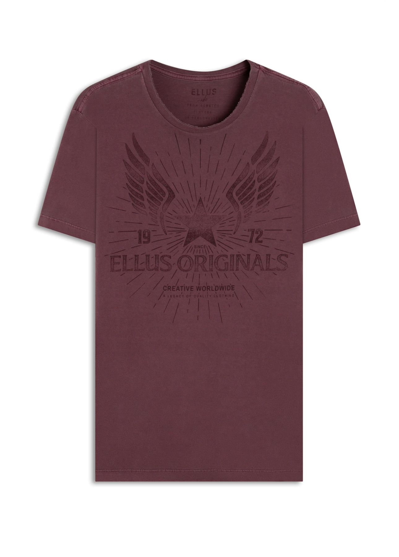 T-Shirt Washed Racing Star Bordeaux