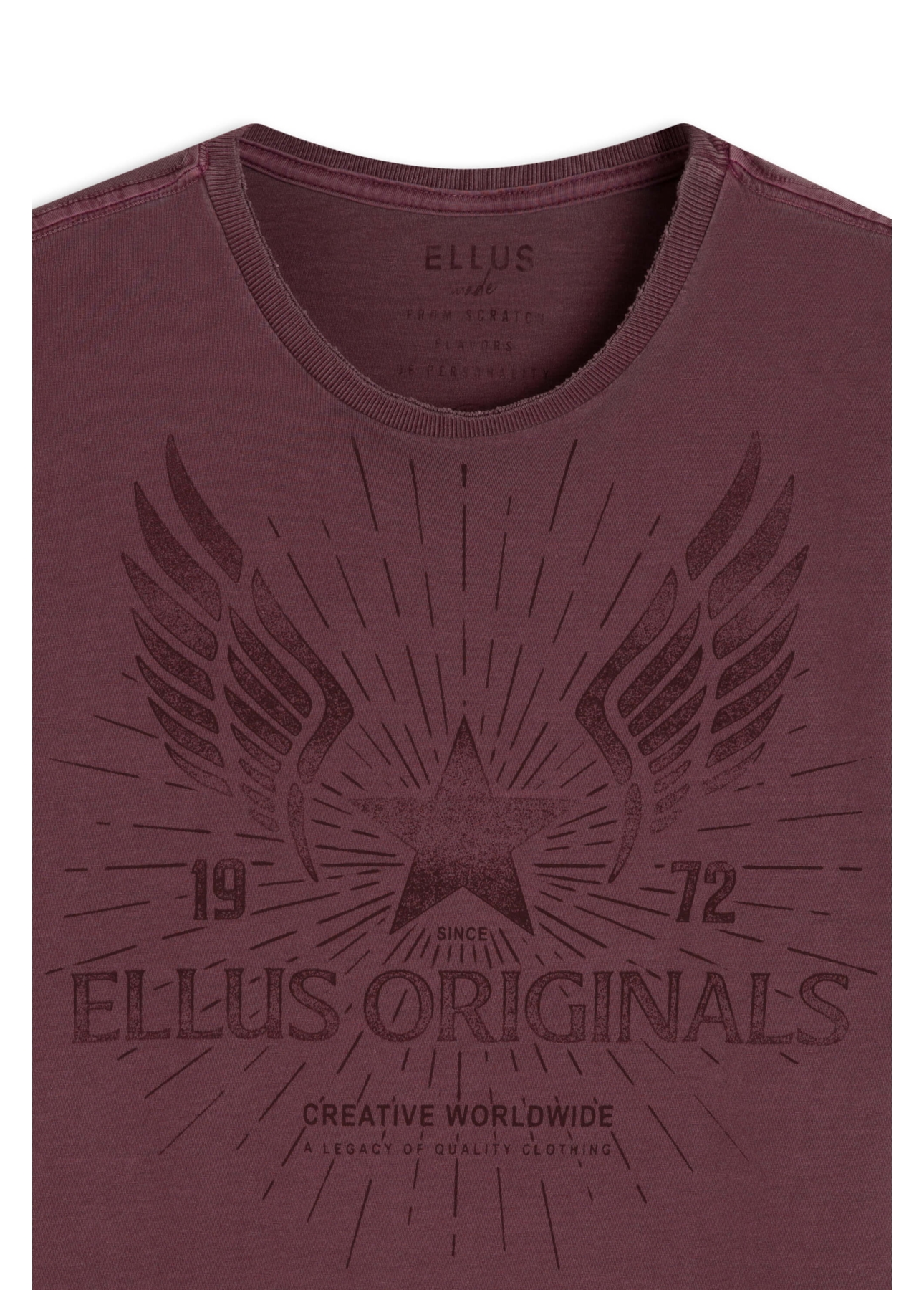 T-Shirt Washed Racing Star Bordeaux