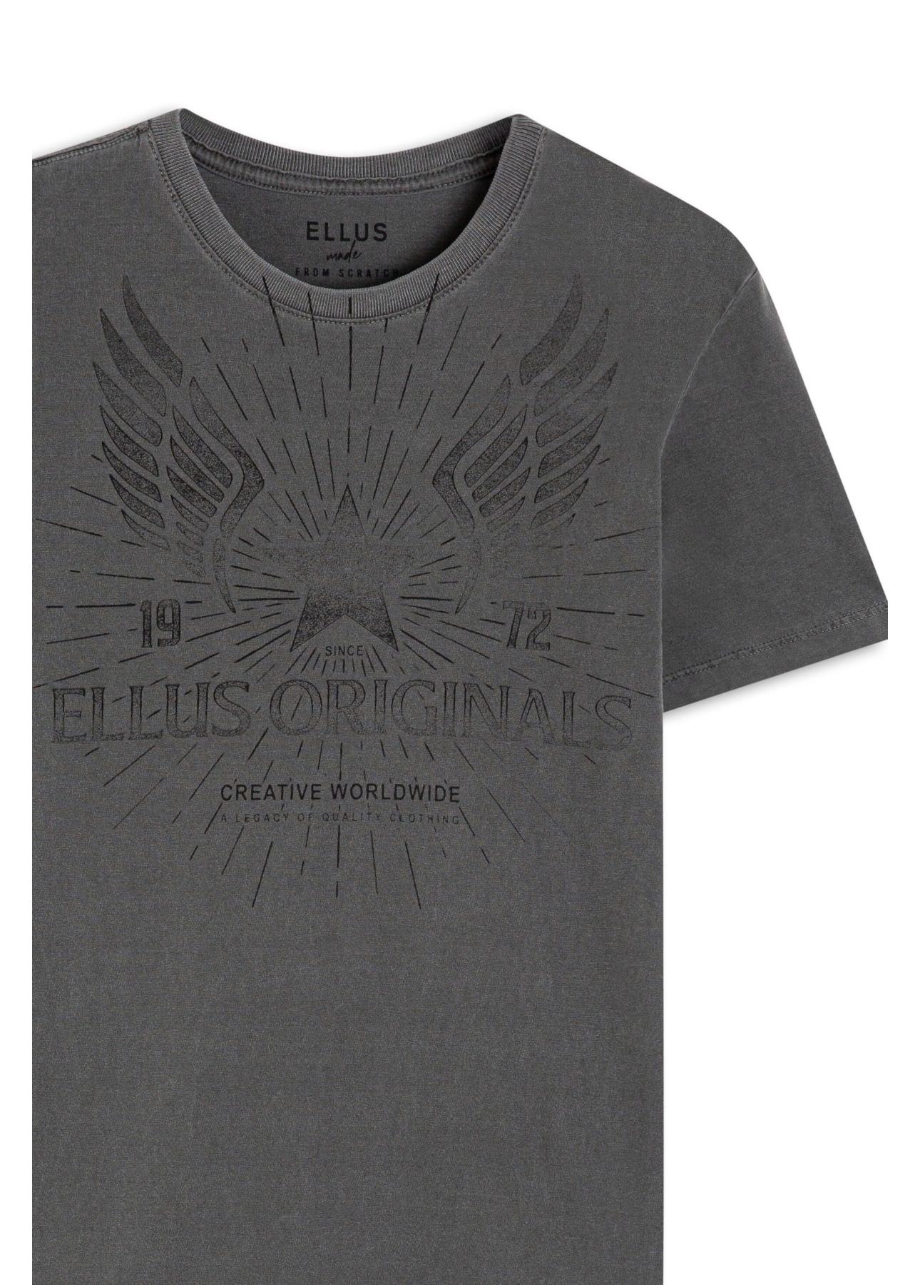 T-Shirt Washed Racing Star Preto