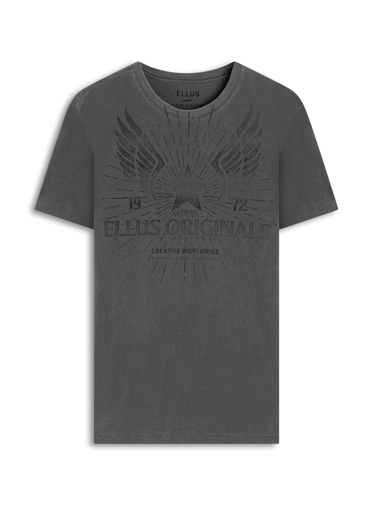 T-Shirt Washed Racing Star Preto
