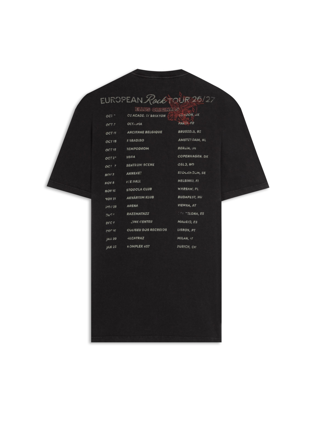 T-Shirt Washed Road Tour Preto