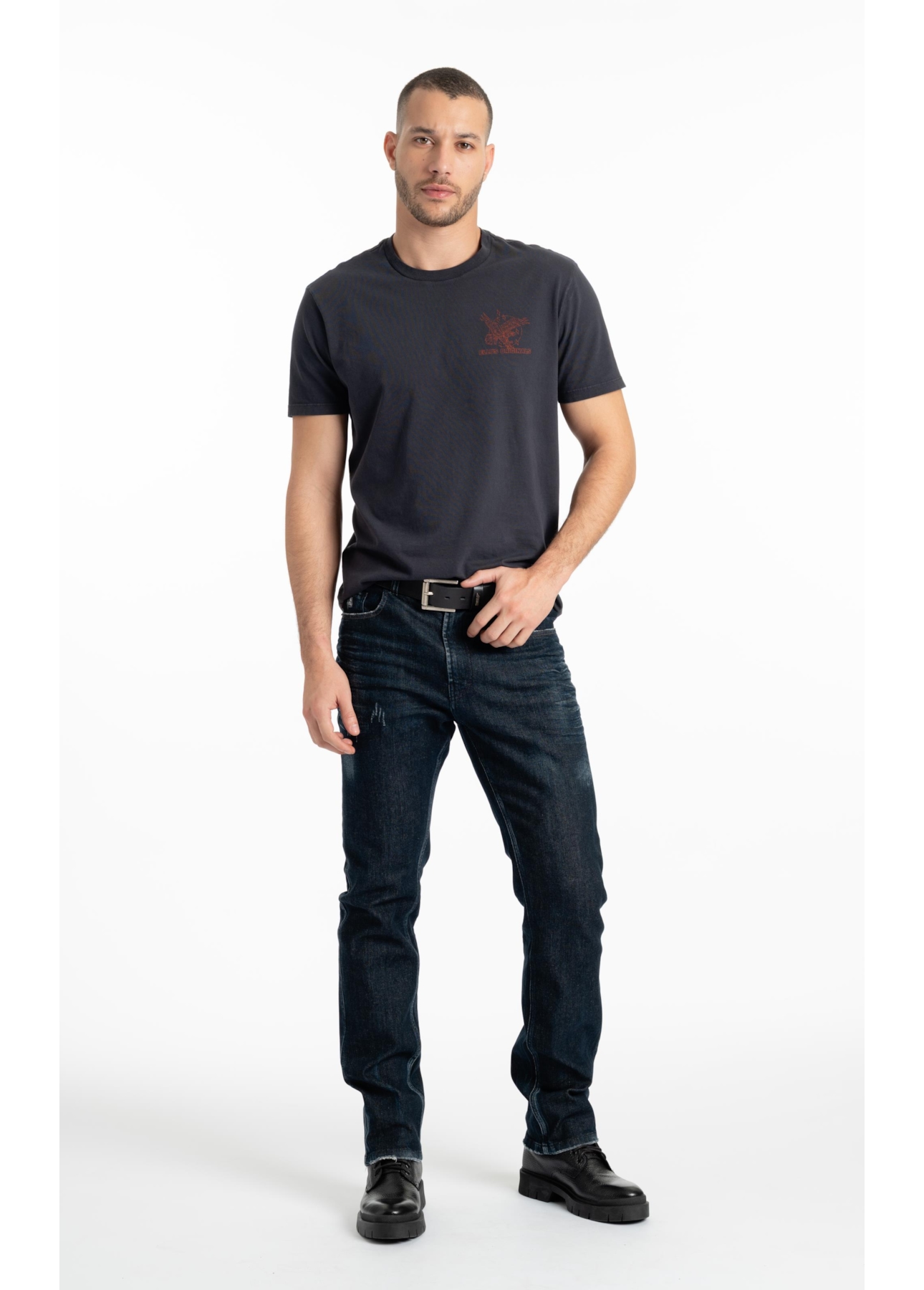 T-Shirt Washed Road Tour Preto