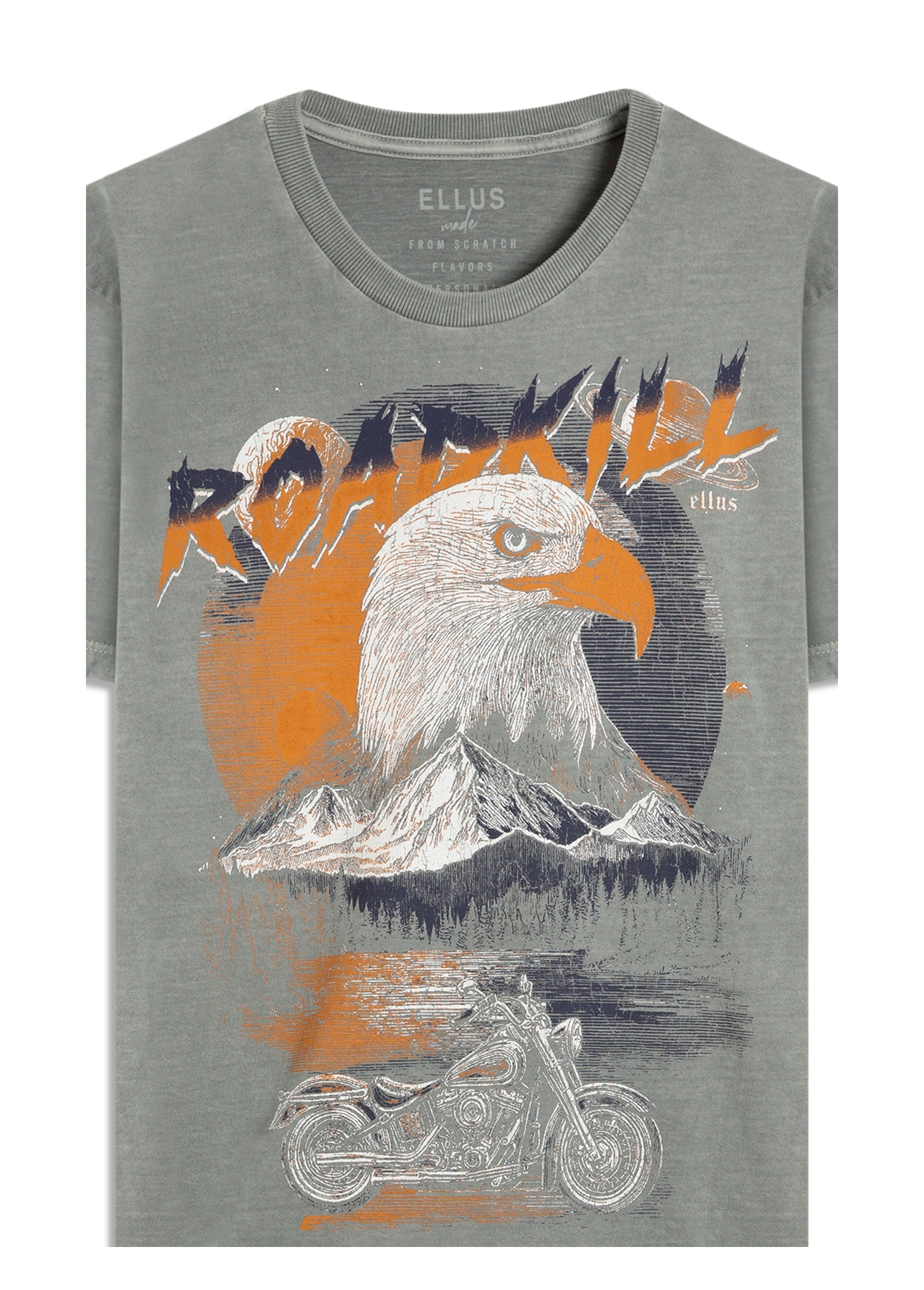 T-Shirt Washed Roadkill Cinza Claro