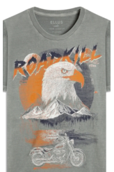 T-Shirt Washed Roadkill Cinza Claro