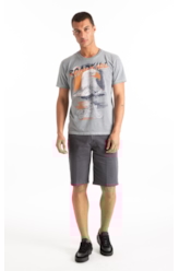 T-Shirt Washed Roadkill Cinza Claro