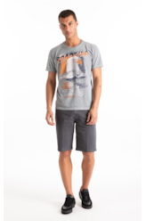 T-Shirt Washed Roadkill Cinza Claro