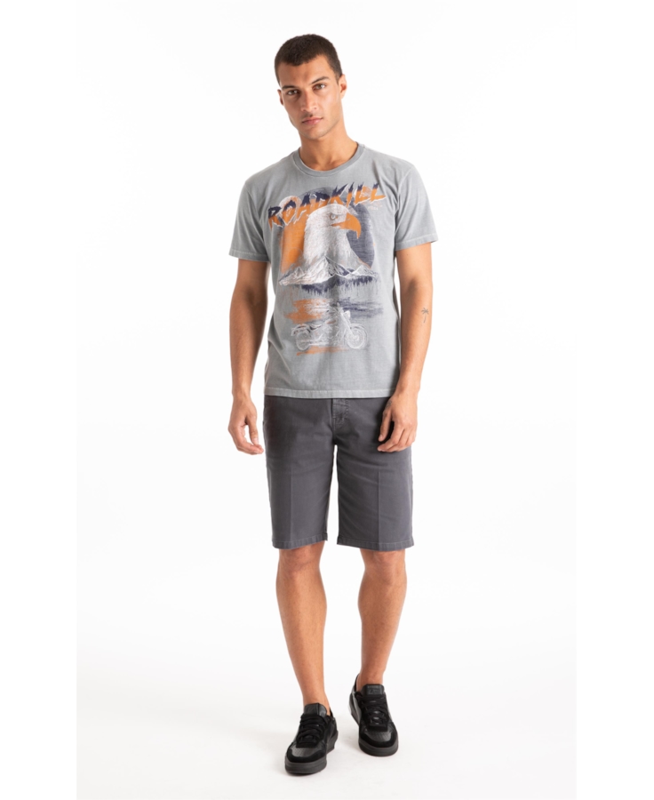 T-Shirt Washed Roadkill Cinza Claro