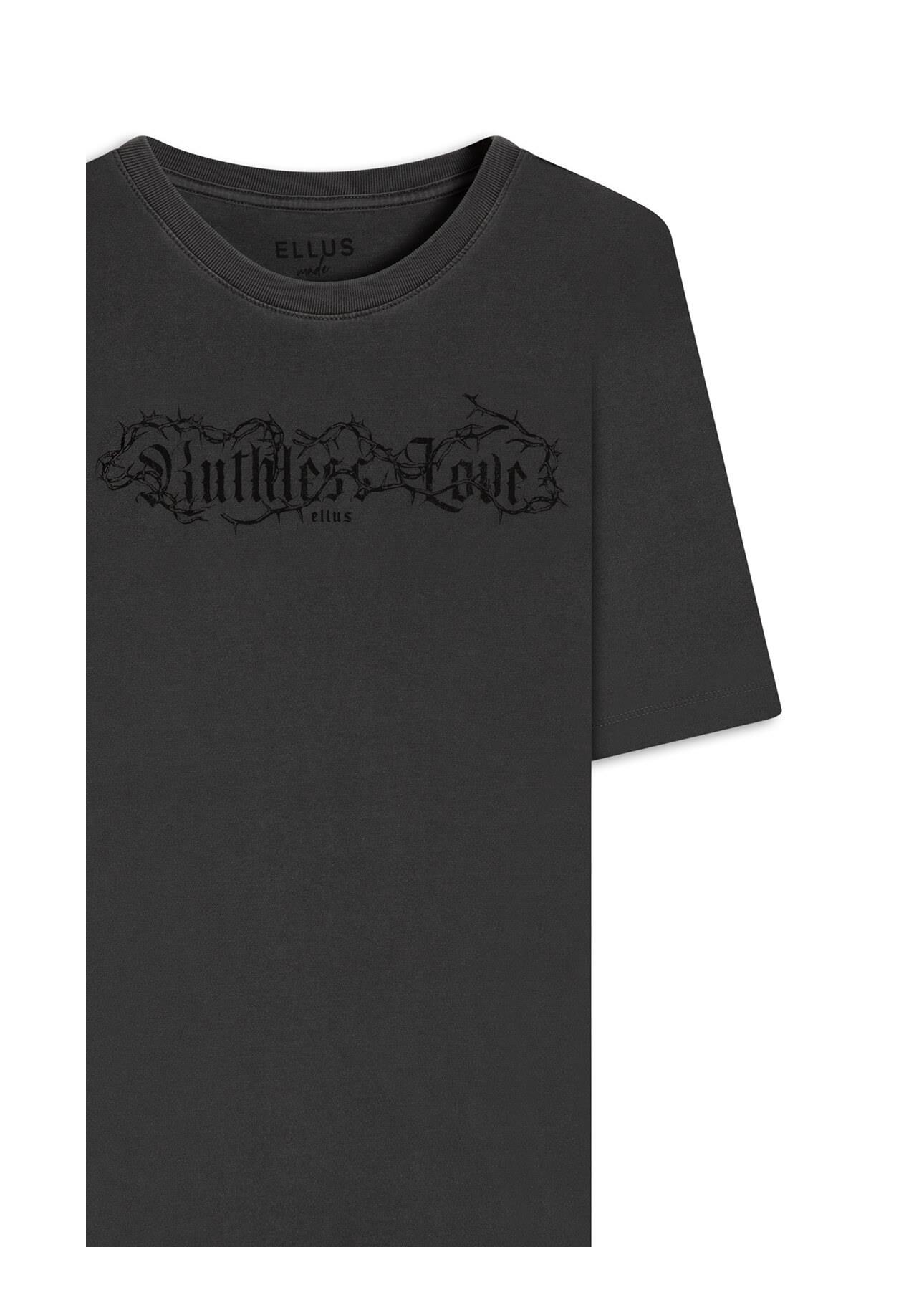 T-Shirt Washed Ruthless Love Preto