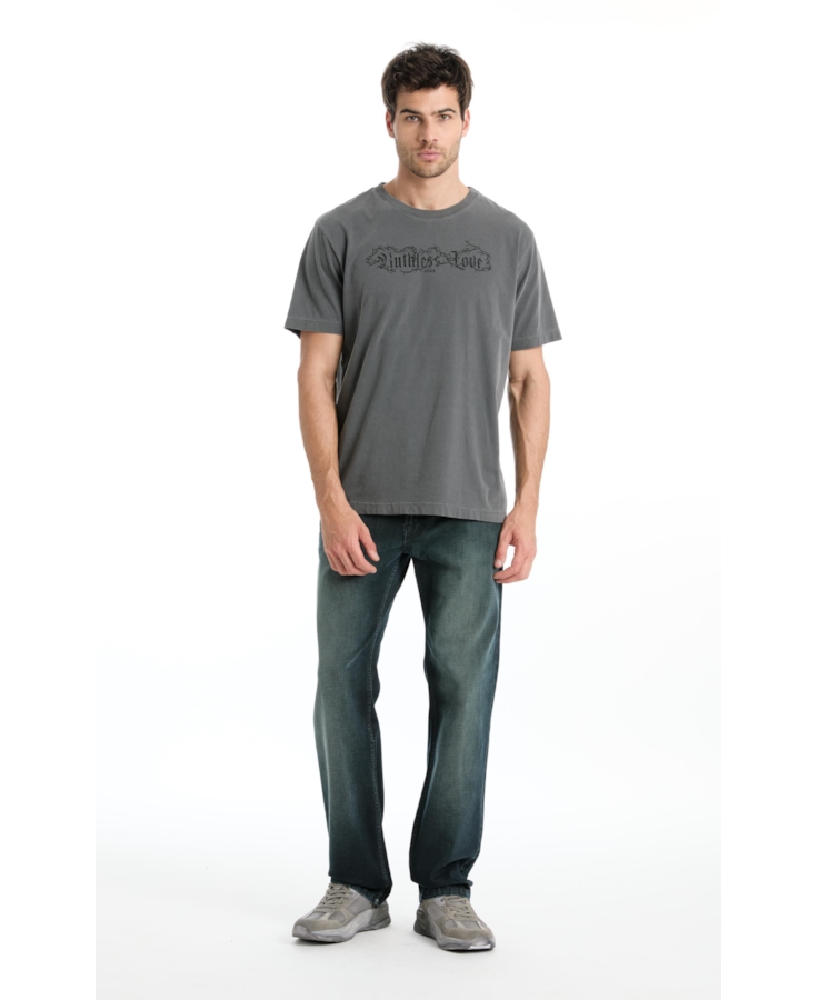 T-Shirt Washed Ruthless Love Preto