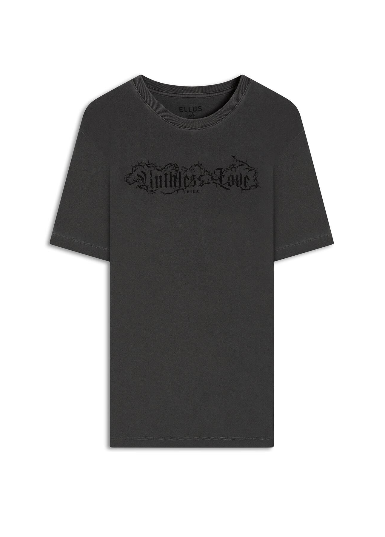 T-Shirt Washed Ruthless Love Preto