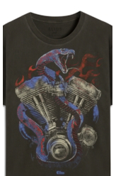 T-Shirt Washed Snake Engine Preto